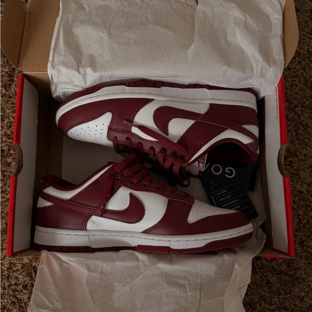 Nike Burgundy and White Low-Top Sneakers